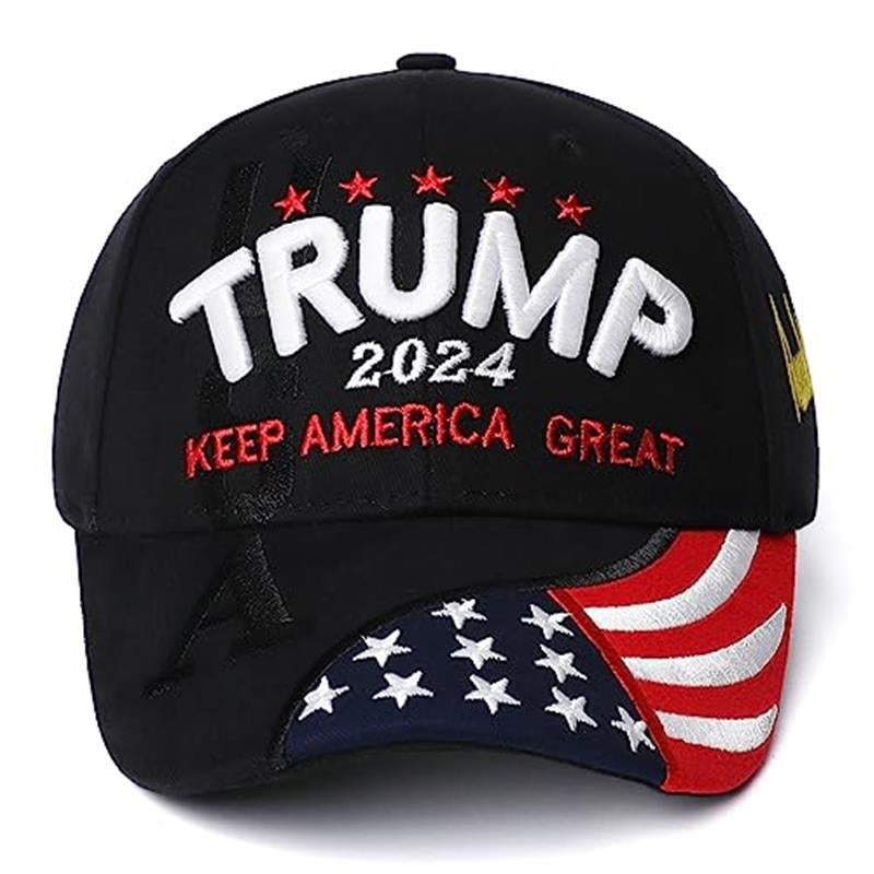 Trump 2024 Hat,3D Embroidered Trump Hat Keep America Great Donald Trump Slogan Hat Adjustable Baseball Cap