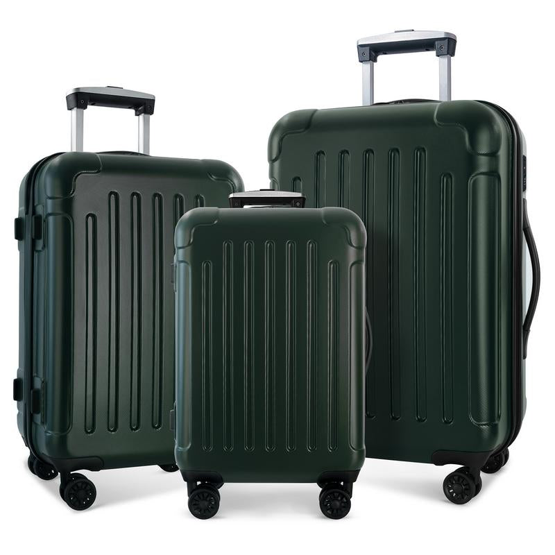 3-Piece Luggage Set with Rotating Wheels ABS+PC Lightweight (20 "/24"/28 "), Gray