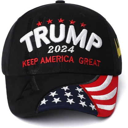 Trump 2024 Hat,3D Embroidered Trump Hat Keep America Great Donald Trump Slogan Hat Adjustable Baseball Cap