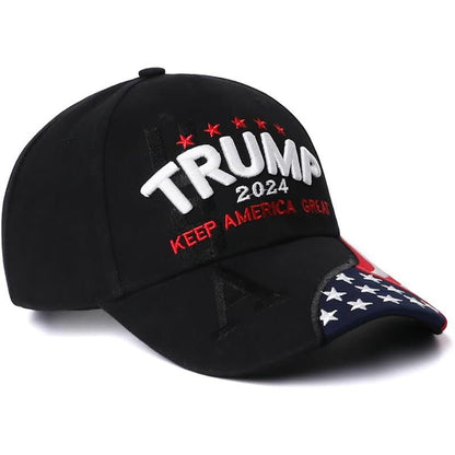 Trump 2024 Hat,3D Embroidered Trump Hat Keep America Great Donald Trump Slogan Hat Adjustable Baseball Cap