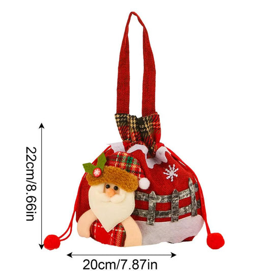 Christmas Eve Candy Bags Christmas Candy Drawstring Bags Portable Christmas Eve Gift Doll Bags with Drawstring for Children