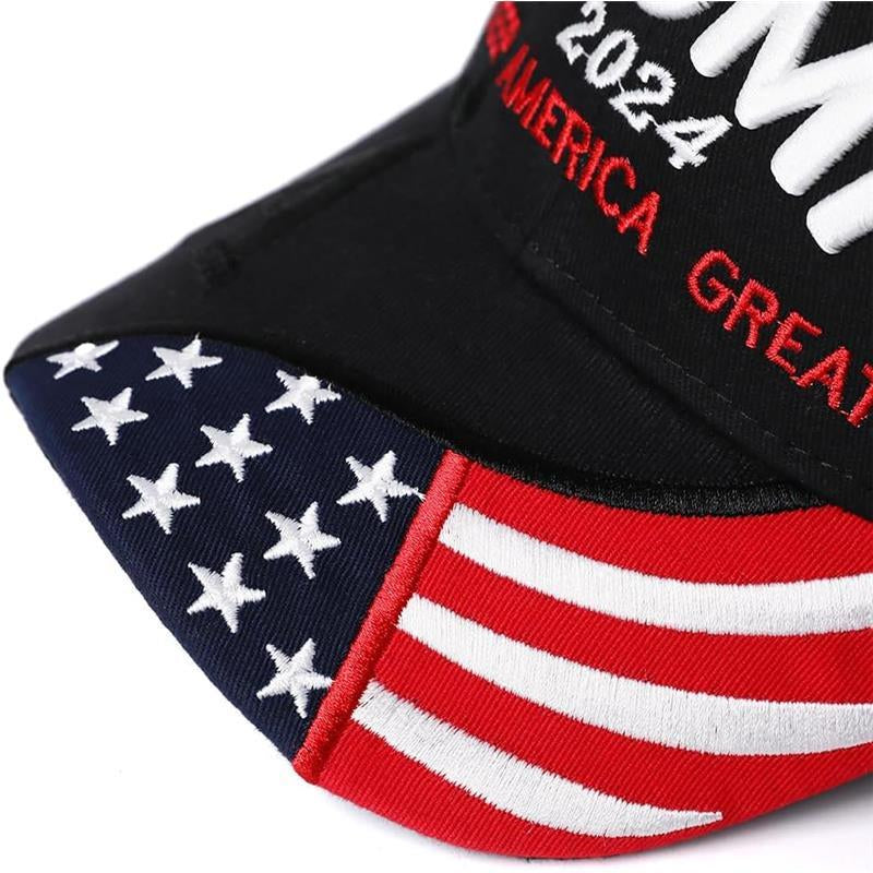 Trump 2024 Hat,3D Embroidered Trump Hat Keep America Great Donald Trump Slogan Hat Adjustable Baseball Cap