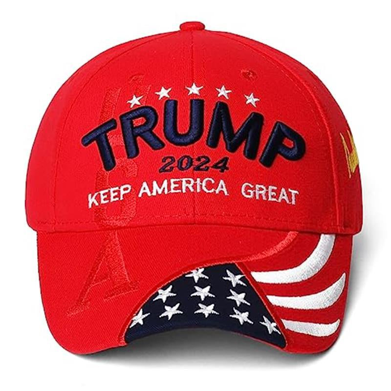 Trump 2024 Hat,3D Embroidered Trump Hat Keep America Great Donald Trump Slogan Hat Adjustable Baseball Cap